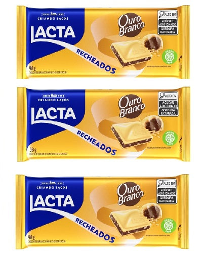 Lacta Barra de Chocolate Recheado Ouro Branco (3x98g)